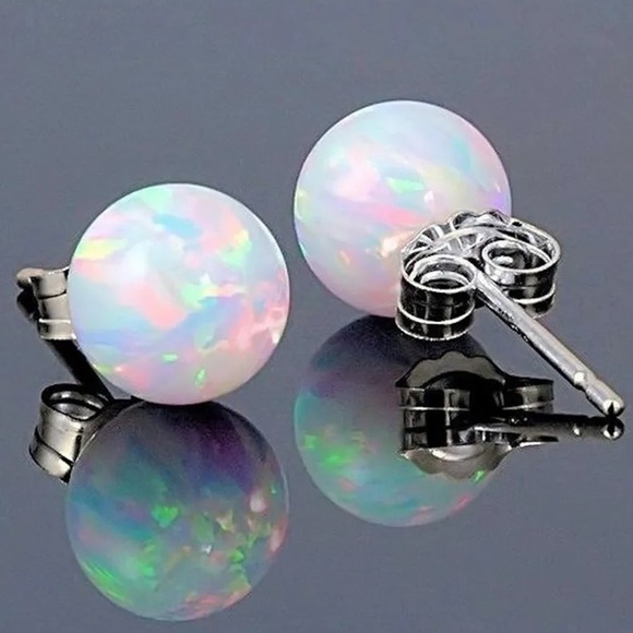 🆕New Opal Ball Stud Earrings-5mm - Picture 2 of 4